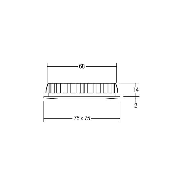 BRUMBERG LED-Einbaudownlight 12 V DC, 5 W, 60°, 2900 K, quadratisch, starr, chrom, IP44 BRUMBERG LED-Einbaudownlight 12 V DC, 5 W, 60°, 2900 K, quadratisch, starr, chrom, IP44